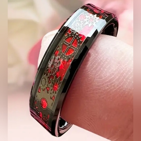 Stainless steel 8mm Steam punk gears ring choose color ask me 4 y… - Picture 2 of 5